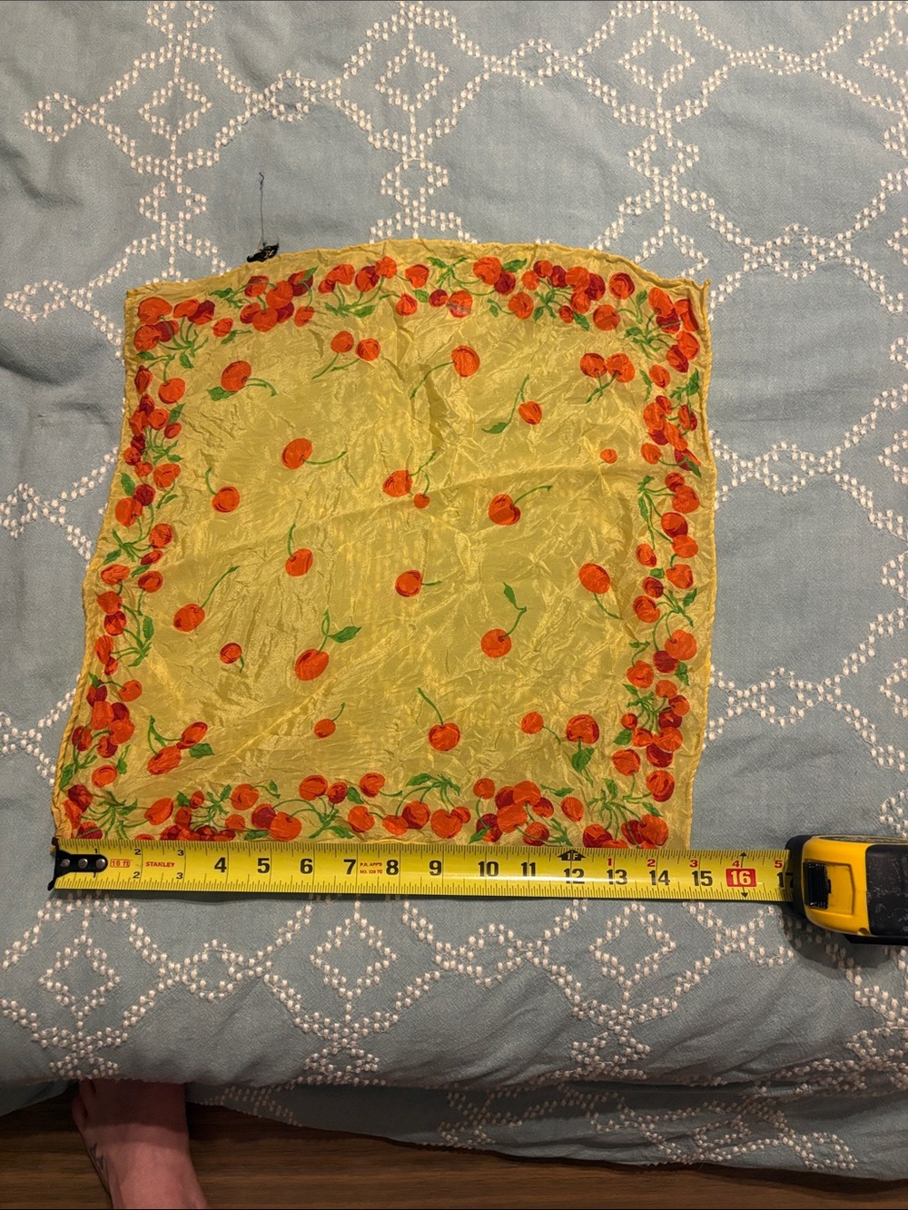 Yellow Cherry Print Women's Scarf